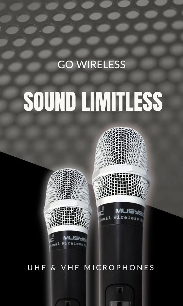 VHF and UHF wireless microphones