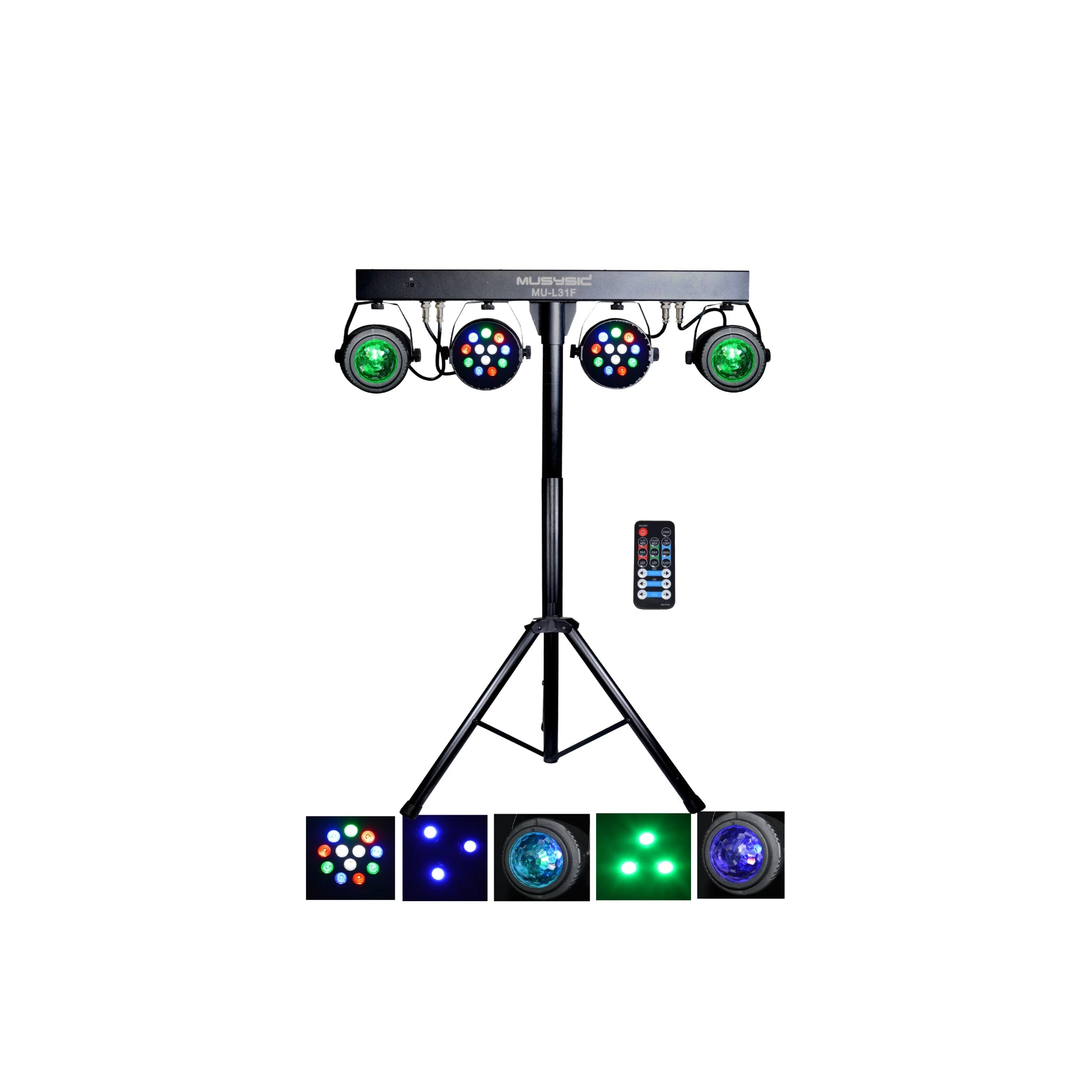 MUSYSIC MU‑L31F LED PAR Light – 30W RGB, 7‑Channel DMX512, Auto