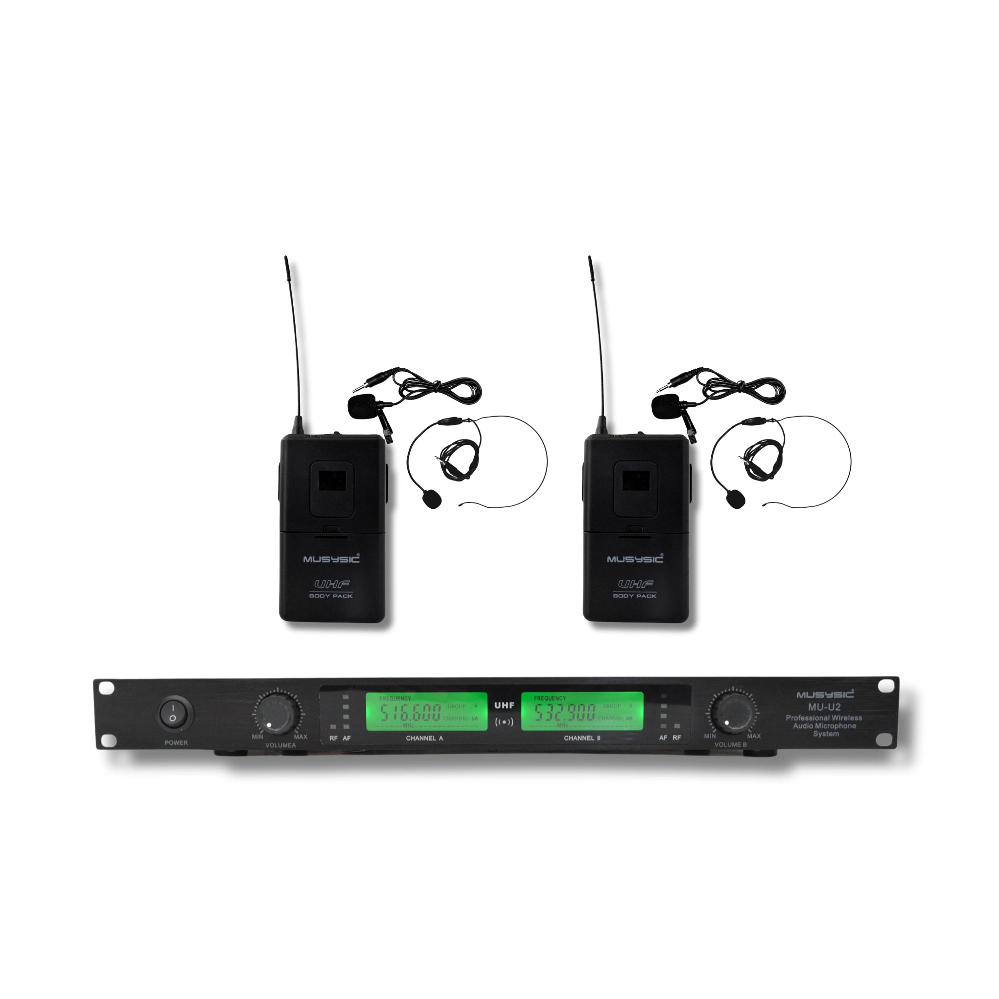 MUSYSIC 4-Channel Professional VHF Handheld & Lapel MUSYSIC 4-Channel Professional VHF Handheld & Lapel
