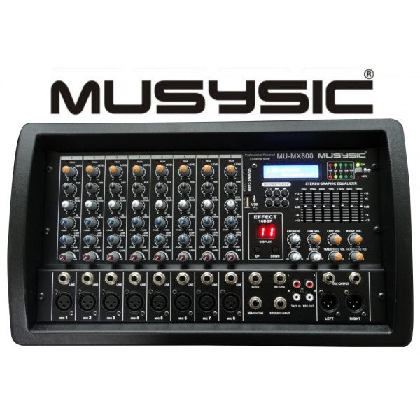 MUSEページ 8-CH 4500W Power Mixer with Bluetooth/USB/SD | MUSYSIC