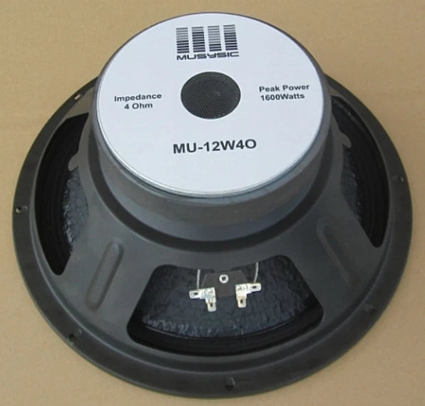 MUSYSIC MU‑12W4O 12" 4‑Ohm Replacement Subwoofer – 1600W Peak / 800W Program / 400W RMS