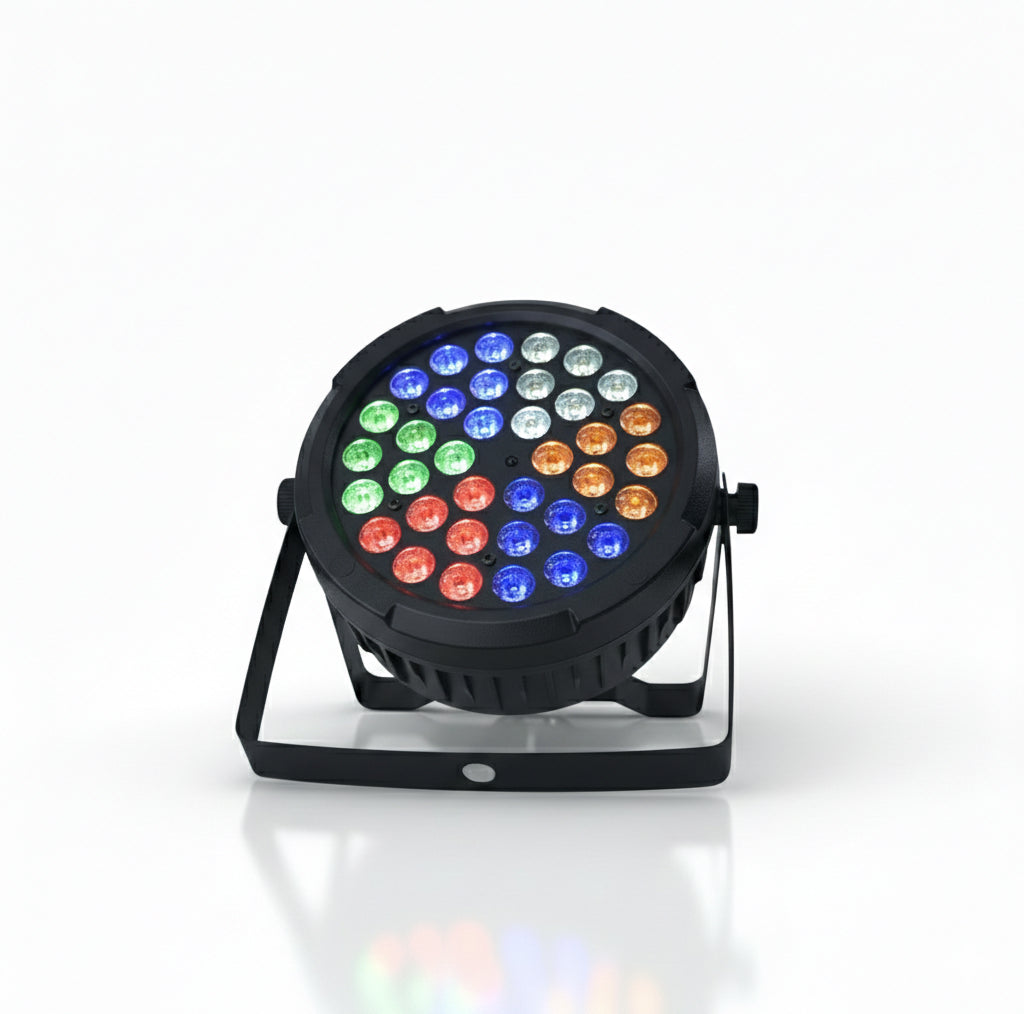 MUSYSIC MU‑L50B RGBWA/UV LED Wash Light – 36×1W LEDs, Auto/Sound/DMX, Strobe & Color Mixing