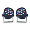 MUSYSIC MU‑L99 LED PAR Lights (Pair) – 12×1W RGBW, 8‑Channel DMX, Auto/Sound/Static/Strobe Modes