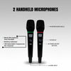 MUSYSIC MU-MF5U2 Dual UHF Wireless Microphone System with 2 Handheld Mics, 100 Channels & LCD Receiver (500–580 MHz)