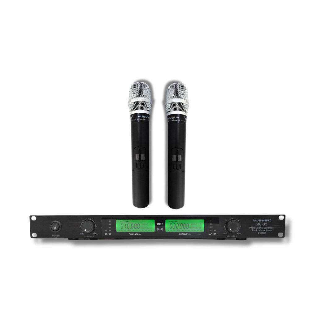 2 Channel Professional UHF Handheld Wireless Microphone System MU-U2-HH