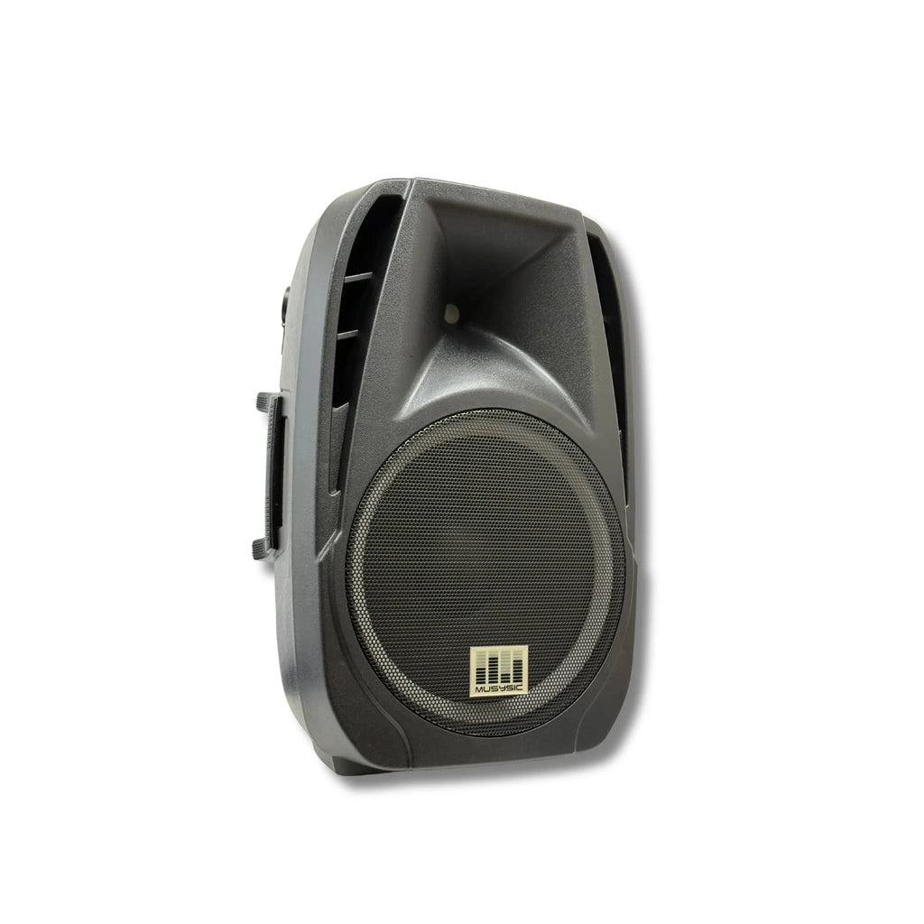 Professional 2000W 15" PA System Speaker 2 UHF Wireless Mics LED Light MU-U15PA