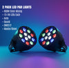 MUSYSIC MU‑L99 LED PAR Lights (Pair) – 12×1W RGBW, 8‑Channel DMX, Auto/Sound/Static/Strobe Modes