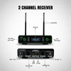 MUSYSIC MU-MF5U2 Dual UHF Wireless Microphone System with 2 Handheld Mics, 100 Channels & LCD Receiver (500–580 MHz)