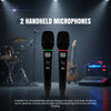 MUSYSIC MU-MF5U2 Dual UHF Wireless Microphone System with 2 Handheld Mics, 100 Channels & LCD Receiver (500–580 MHz)