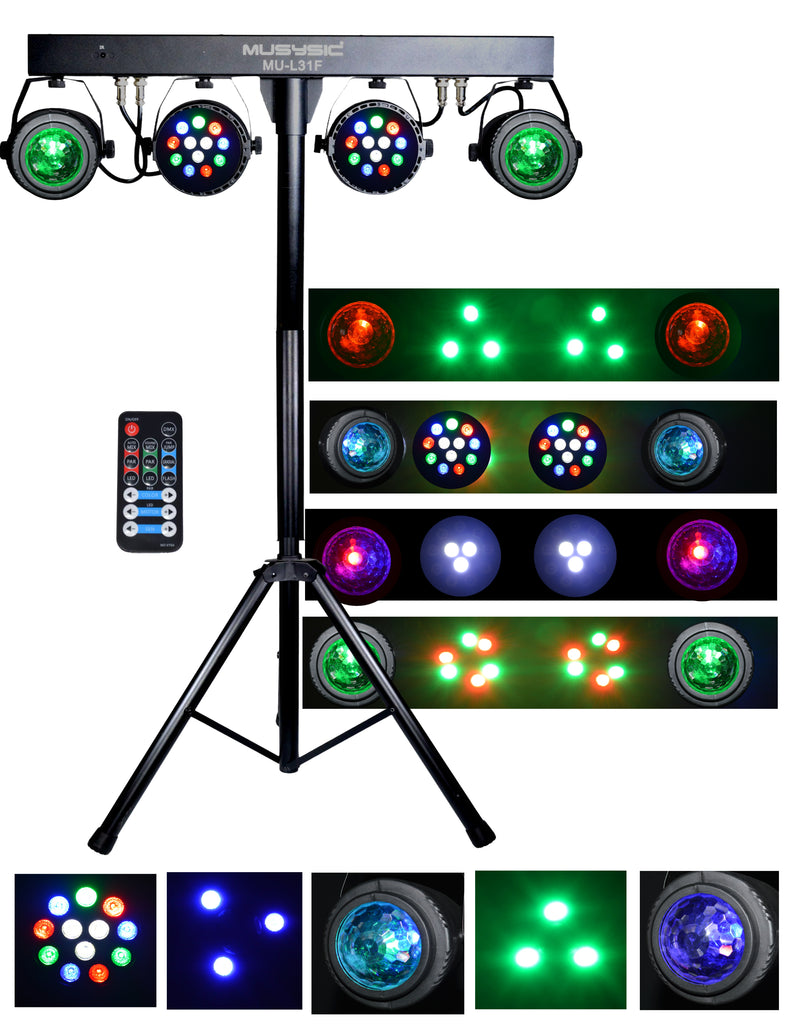 4-Par Stage LEDs Lights with stand