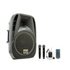 Professional 2000W 15" PA System Speaker 2 UHF Wireless Mics LED Light MU-U15PA