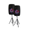 Pair Professional 4000W Power DJ PA BT 15" Speakers -Link Both Wirelessly-2 PCS