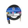 Music cable with connectors on a white background