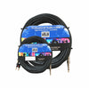 Two coiled professional audio cables with packaging on a white background