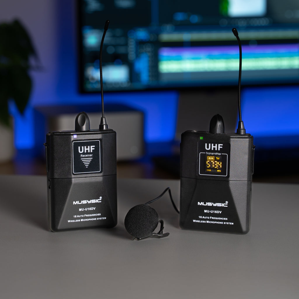 UHF Wireless Microphone transmitter and receiver