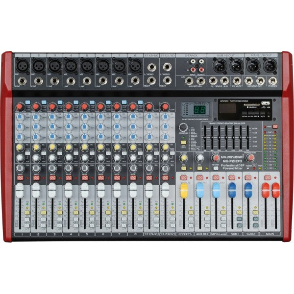 12 Channel 8000W Power Mixer