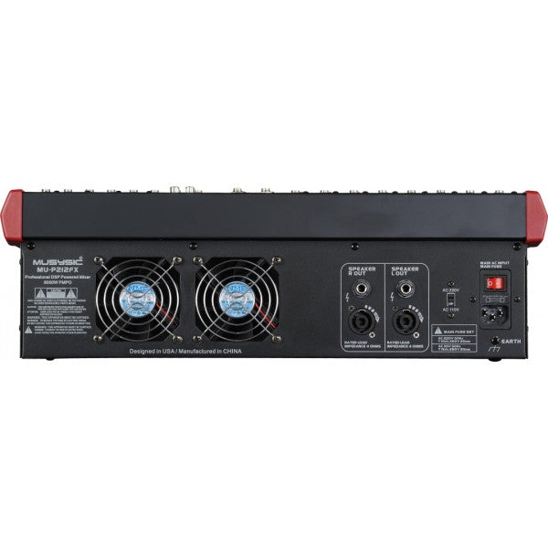 12 Channel 8000W Power Mixer 24-bit FX Processor