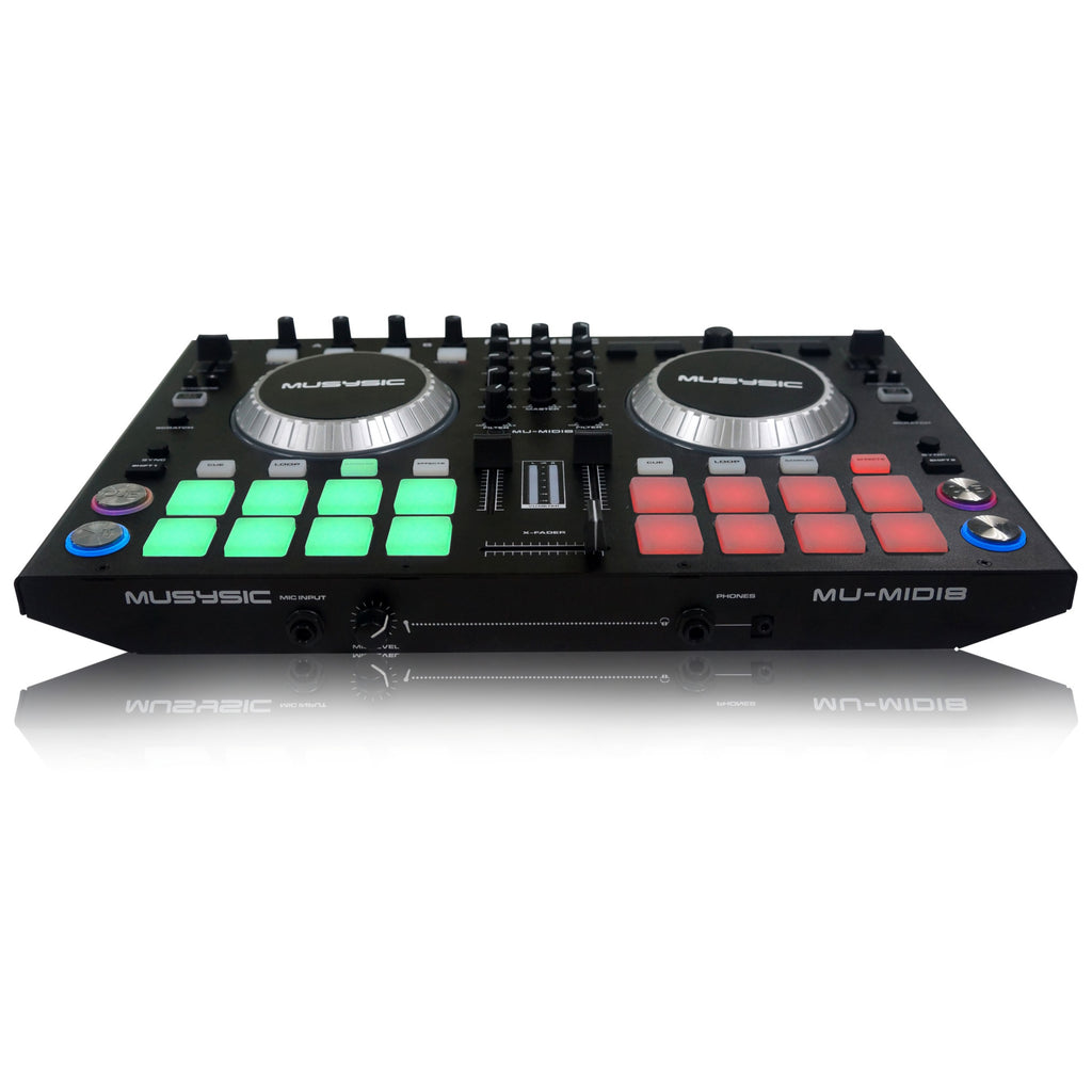 2-Channel USB MIDI DJ Controller with 8 Soft-Touch Rubber