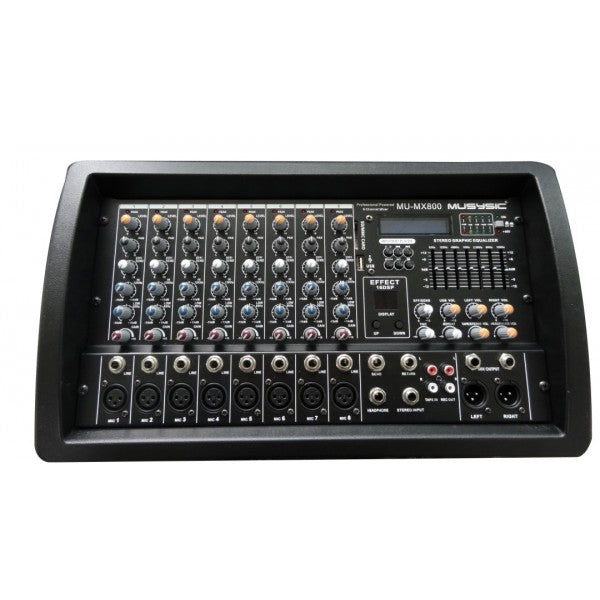 8-CH 4500W Power Mixer with Bluetooth/USB/SD | MUSYSIC