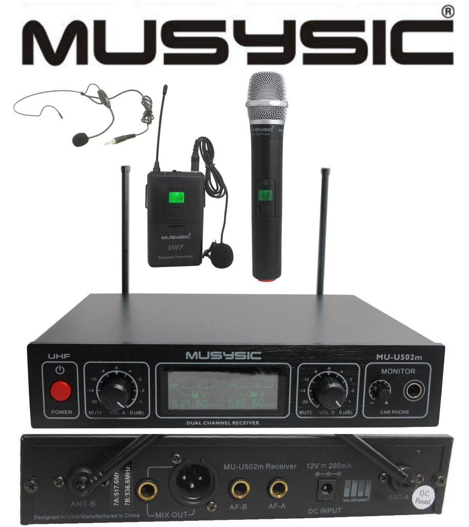 Dual Channel UHF Wireless Microphone System