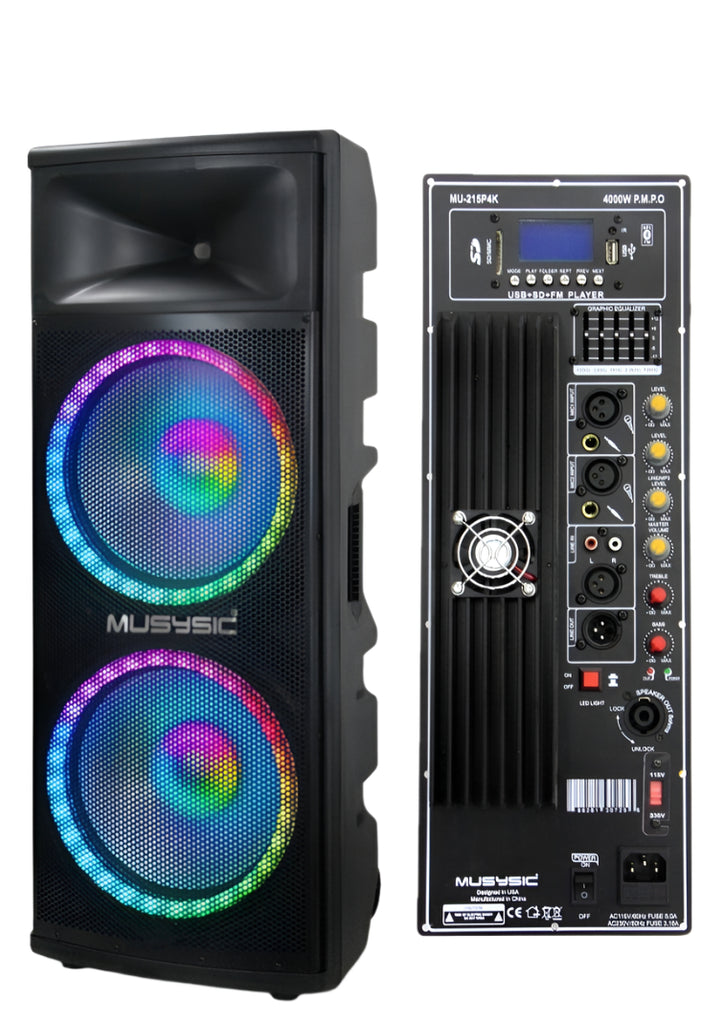 4000W Speaker PA DJ LIGHT Bluetooth System