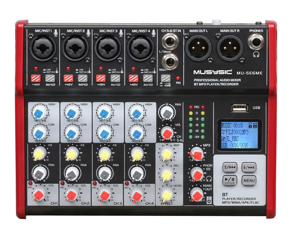6 Channel PA Mixer / Independently Phantom Power