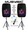 Pair Professional 4000W Power DJ PA BT 15 Speakers