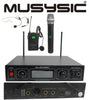 Dual Channel UHF Wireless Microphone System Handheld & Lapel / Headset
